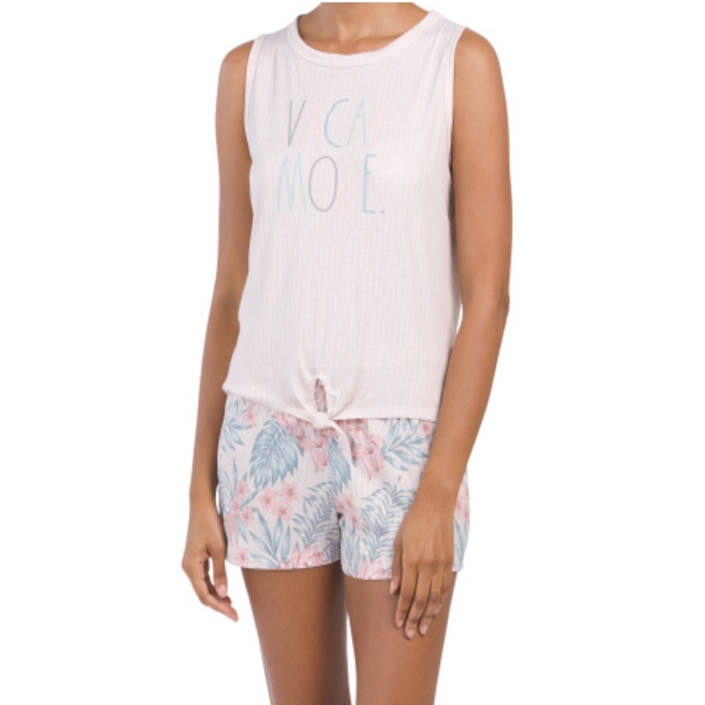 Rae Dunn Medium 2 Piece Vacation Mode Pajama/Lounge Set